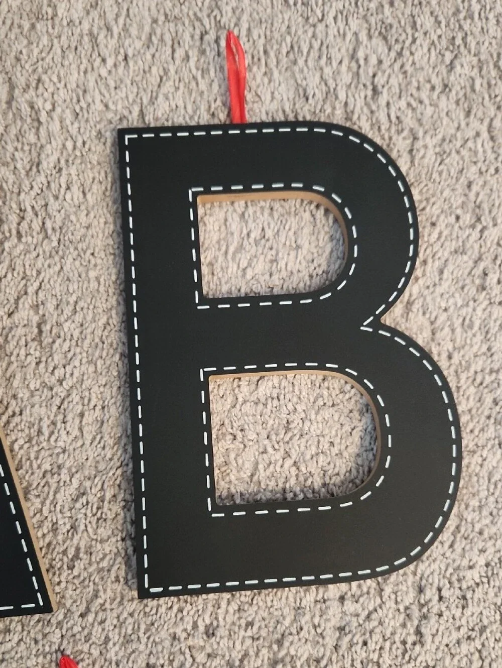 Black Stitched Look Alphabet Wall Letters - Single Letter Decor